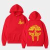 MF DOOM Red Hoodie Aliases Mask Graffiti-Style Artwork Premium Quality