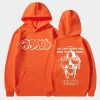 Orange MF DOOM Distressed Mask Hoodie All Caps Quote