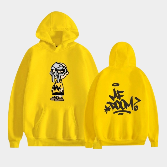 MF DOOM Hoodie Yellow Graffiti And Character Art