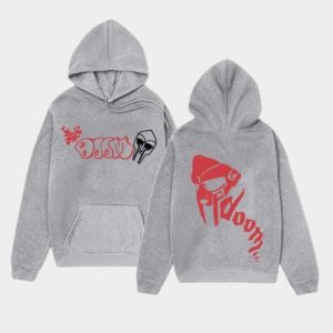 MF DOOM Hoodie Beige with Front & Back Graffiti Prints