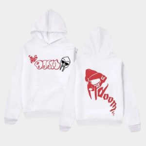 MF DOOM Hoodie Beige with Front & Back Graffiti Prints