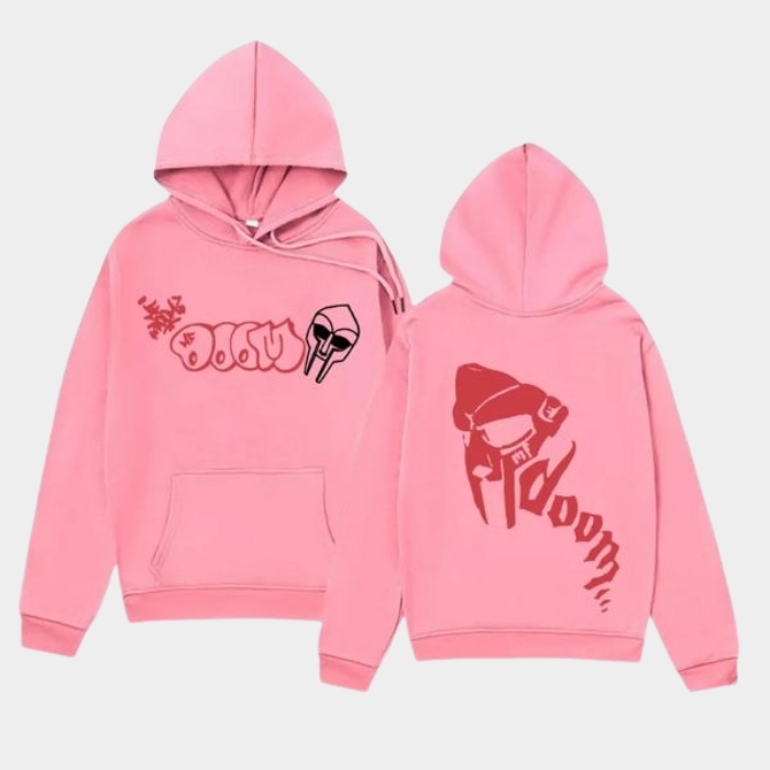MF DOOM Hoodie Beige with Front & Back Graffiti Prints