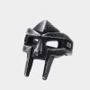 MF DOOM Mask Ring blackened grunge Design featuring detailed villain metal face design with premium hip hop streetwear jewelry craftsmanship