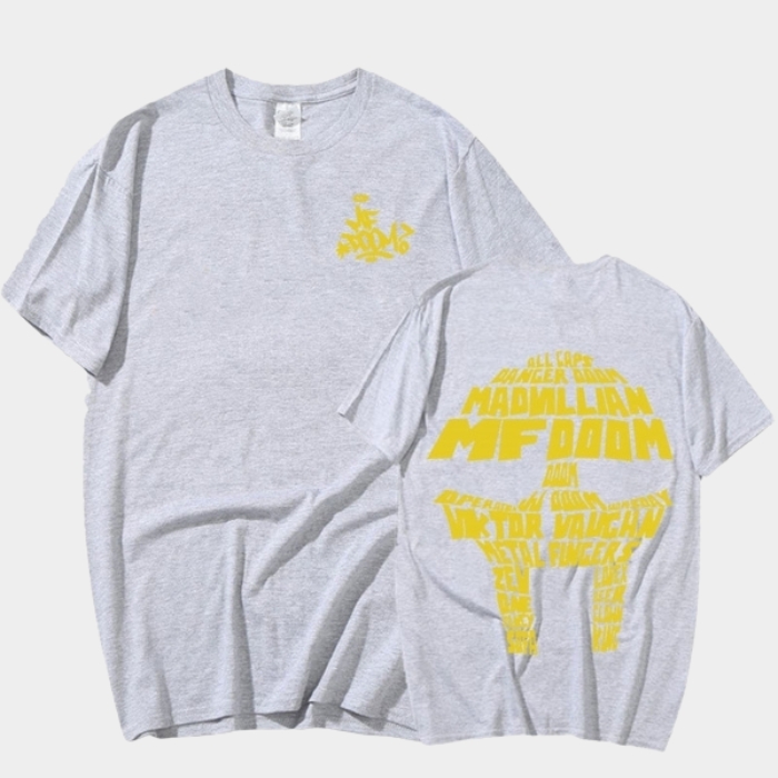 MF DOOM T Shirt All Caps Madvillain Aliases Mask Graphic