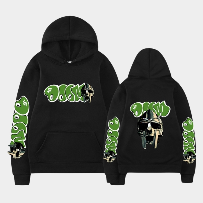 Dark Green Graffiti Mask and Sleeves MF DOOM Hoodie