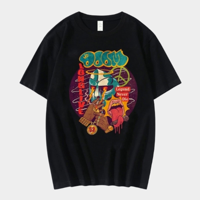 MF DOOM Loose Crewneck T Shirt black oversized unique graphic