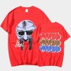 MF DOOM Red T Shirt Madlib Madvillain Mask And Bubble Letters Graphics