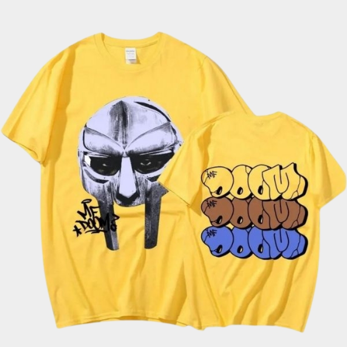 MF DOOM Yellow T Shirt Madlib Madvillain Graphic Tee