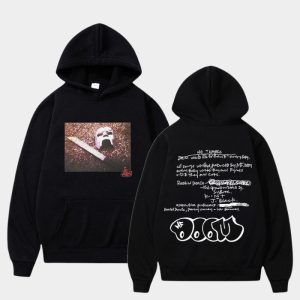 Madvillain Note & Mask Double Sided MF DOOM Hoodie Light Grey