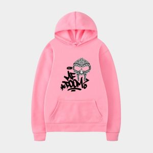 Maroon Graffiti Logo & Mask MF DOOM Hoodie