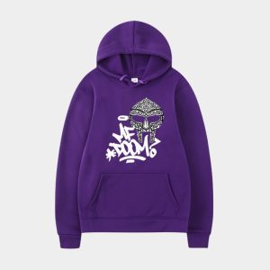 Maroon Graffiti Logo & Mask MF DOOM Hoodie