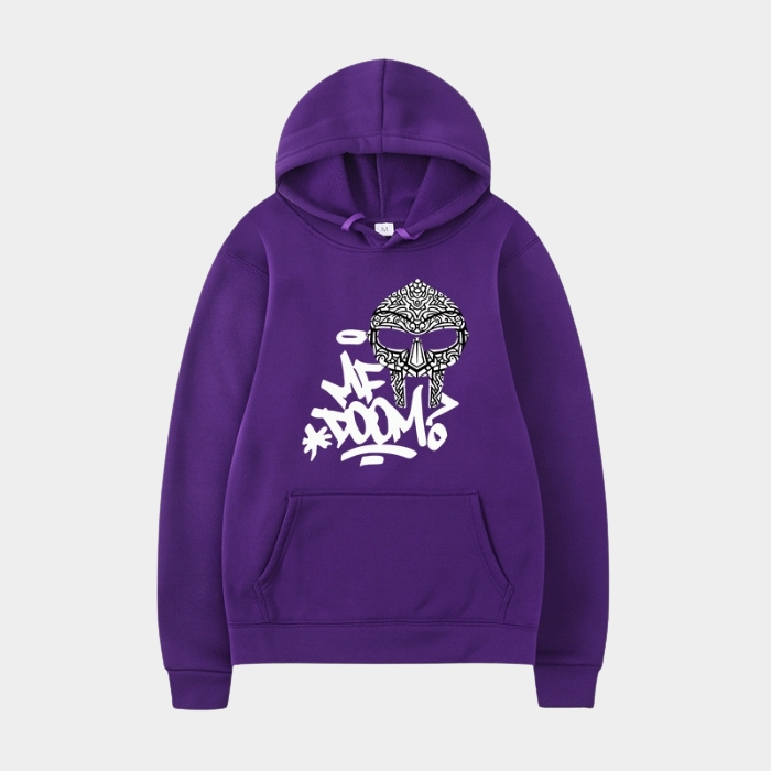 Maroon Graffiti Logo & Mask MF DOOM Hoodie