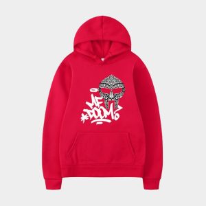 Maroon Graffiti Logo & Mask MF DOOM Hoodie