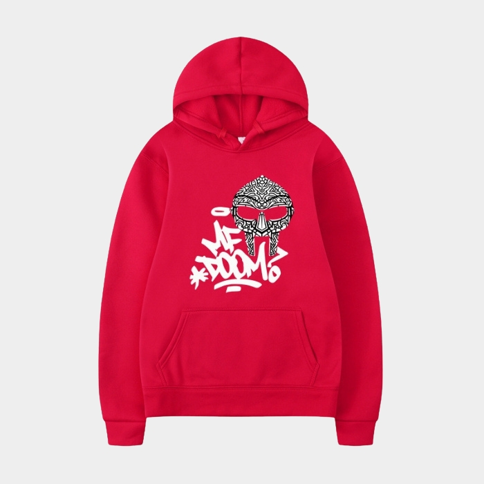 Maroon Graffiti Logo & Mask MF DOOM Hoodie