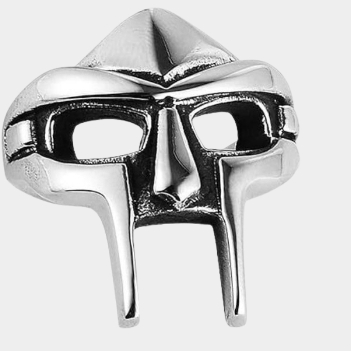 MF DOOM Ring Polished Silver Villain Mask Hip Hop Tribute Piece