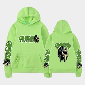 MF DOOM Neon Green Hoodie premium heavyweight streetwear design