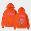 MF DOOM Orange Hoodie Graffiti And Dripping Mask Logo