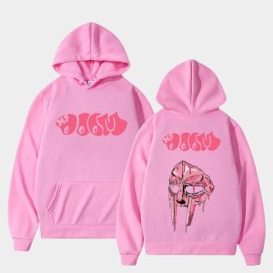 MF DOOM Pink Hoodie Dripping Mask Logo