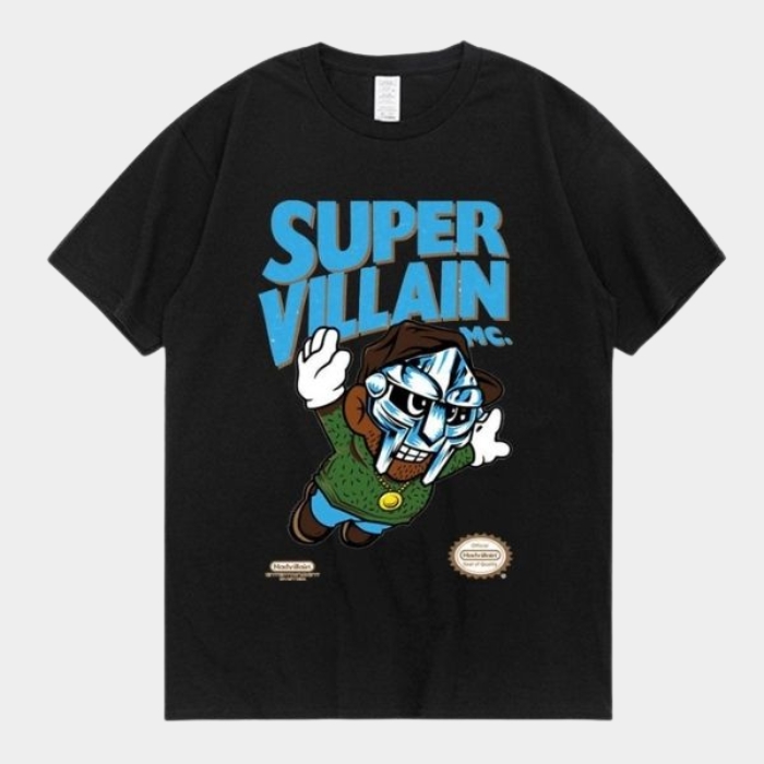 MF Doom T Shirt Super Villain 90s Hip Hop Rap Vintage Style Shirt