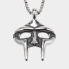 MF DOOM Polished silver pendant with Textured Detailing