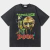 Rapper MF DOOM T Shirt Vintage Graffiti Washed Striped