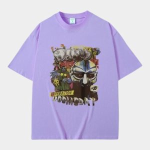 MF DOOM Rapper T-Shirt printed graphic portrait on cotton