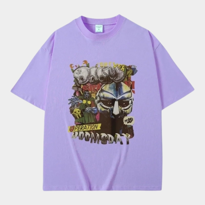 MF DOOM Rapper T-Shirt printed graphic portrait on cotton