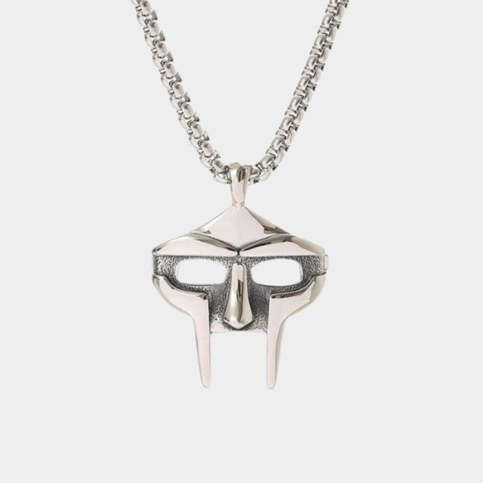 Shiny Chrome MF DOOM Mask Pendant