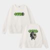 Premium soft white MF DOOM White Sweatshirt Graffiti Trconk with double-sided print in oversized unisex fit from official merch collection